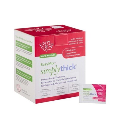 Simplythick Easy Mix EasyMix SimplyThick Nectar Consistency Instant Food and Beverage Thickener, 6-gram Packet STIND200L2
